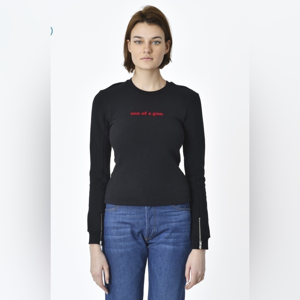 ZOE KARSSEN xs “son of a gun” long sleeve thick top pull over